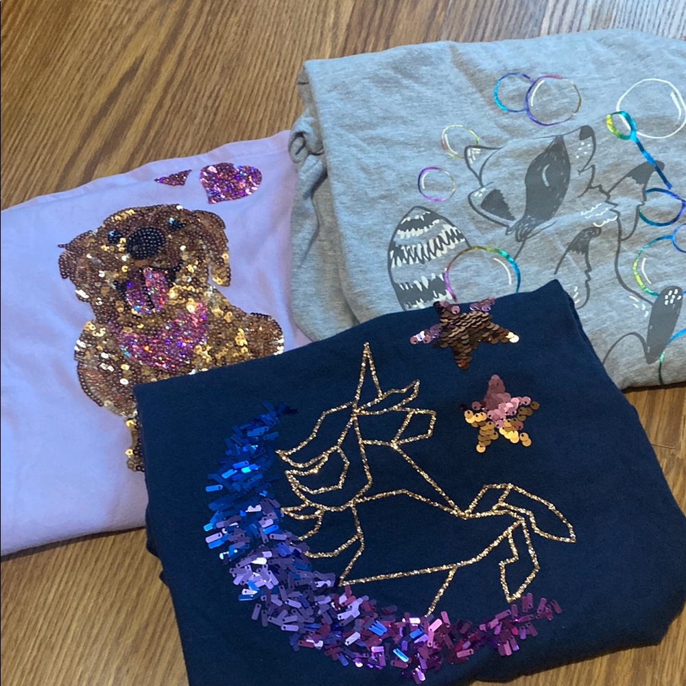 Sequin Graphic T-Shirts Set